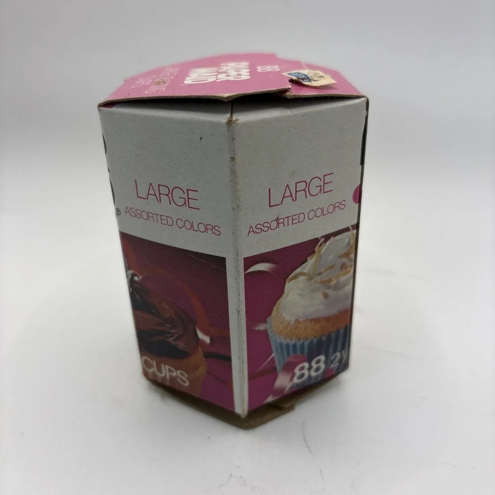 Vtg Paper Maid Large Assorted Colors Paper Baking Cups 88 2.5 In NOS Brown Co.